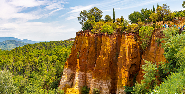 Ockerfelsen in Roussillon in der Provence