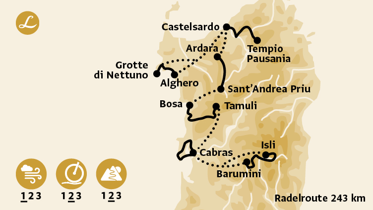 Radelkarte Sardinien