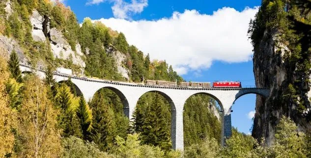 Bahnstrecke in der Schweiz