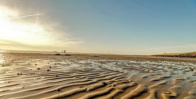 Ebbe an der Nordseeküste, fotografiert auf einer Silvesterreise